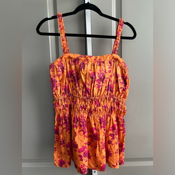 Anthropologie Roopa Pemmaraju Beaded Babydoll Cotton Smocked Tank NWT Size XL - Picture 4 of 10